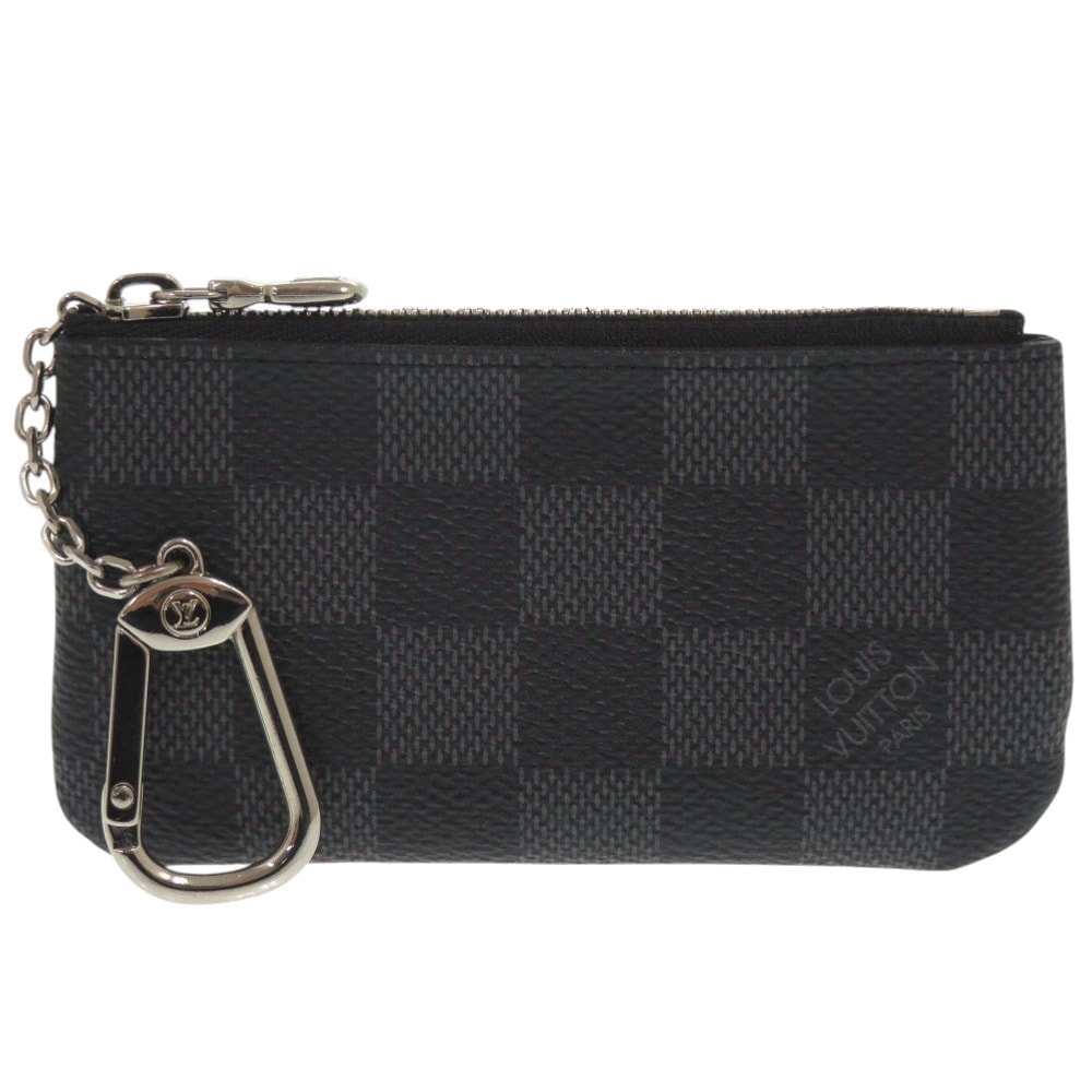 美品 ポシェットクレ ダミエ グラフィット N60155 コインケース ダミエグラフィットキャンバス ブラック LV 1070【中古】 メンズ