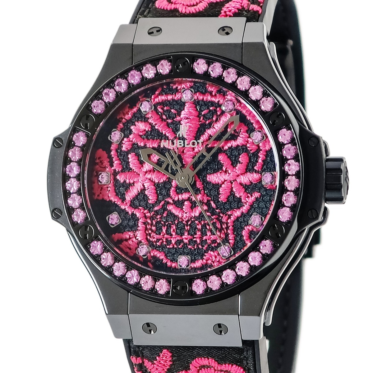 ビッグバン ブロイダリー シュガースカル フロー ホットピンク 343.CP.6590.NR.1233 自動巻き レディース 限定 3年保証