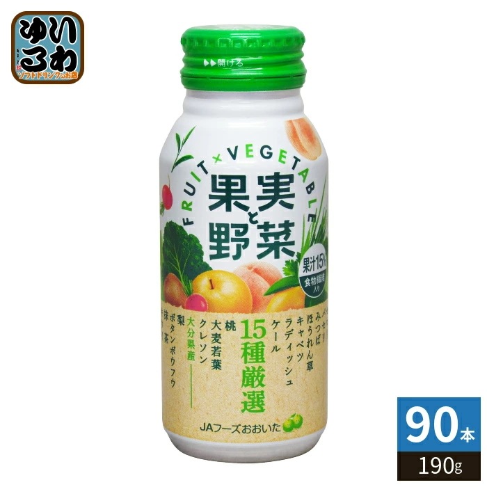 JAフーズおおいた 果実と野菜 190g ボトル缶 90本 (30本入×3 まとめ買い) 青汁飲料 フルーティー 国産野菜 果汁