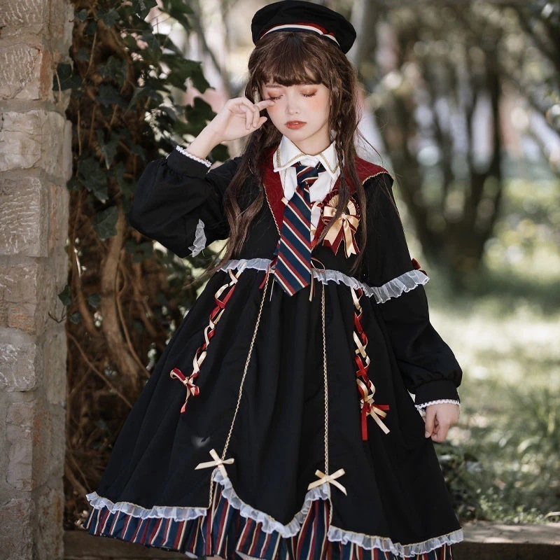 韓国 フルセット+ぼうし魔法少女制服セットロリータのスカート甘いかわいいアカデミー風2356