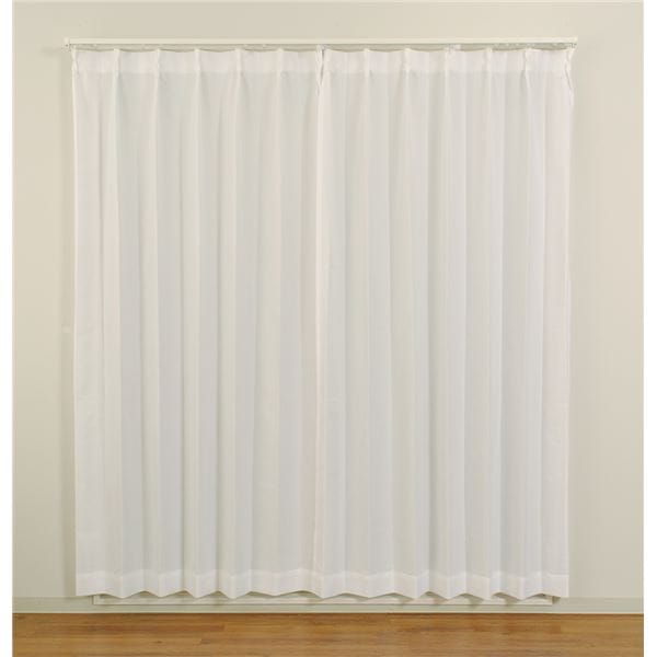 レースカーテン 幅100×丈203cm ホワイト 2枚組 洗える 日本製 UVカット 88.6％ 遮熱 遮像 防炎 ミラーレース リビング