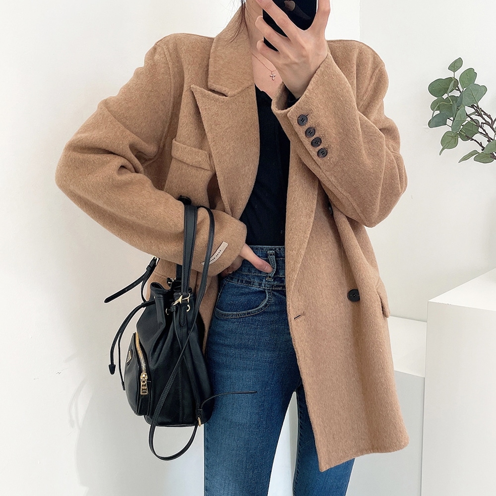 (ウール90/高クオリティー) ハンドメイド半コート/ハンドメイドジャケット(3color