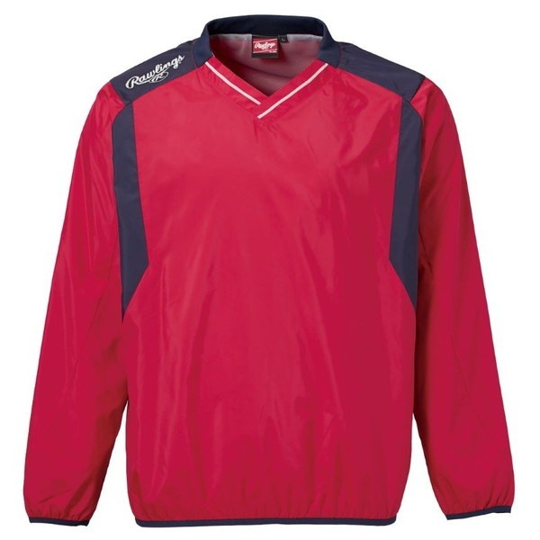 ローリングス 野球 ジャケット チーム 長袖 ウインドジャケット 裏メッシュ レッド/ネイビー AOS12S100-RD/N-M RD/N