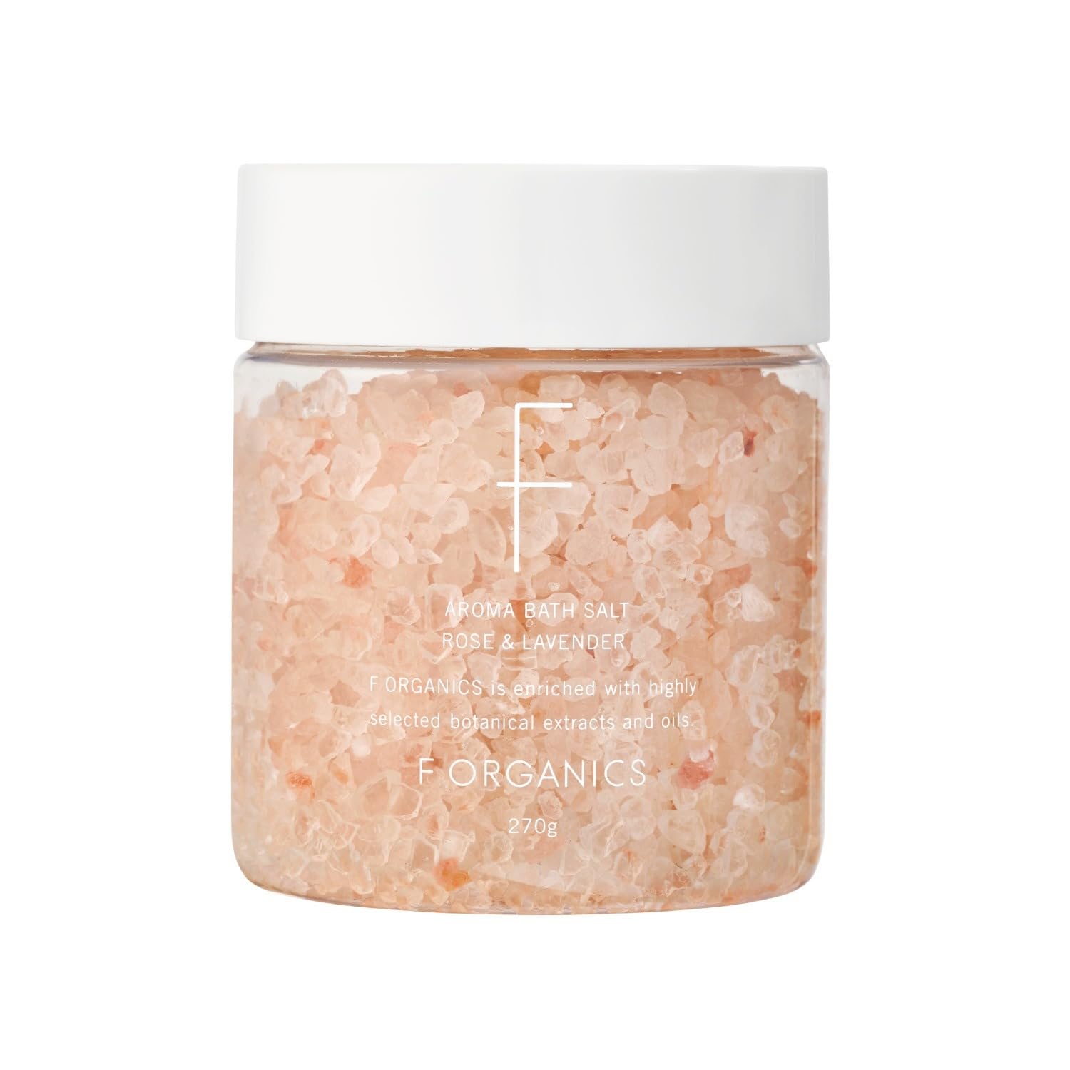 F organics(エッフェオーガニック) アロマバスソルト ローズ＆ラベンダー 270g バスソルト 入浴剤 保温効果 美肌成分配合 COSMOS ORGANIC認証取得