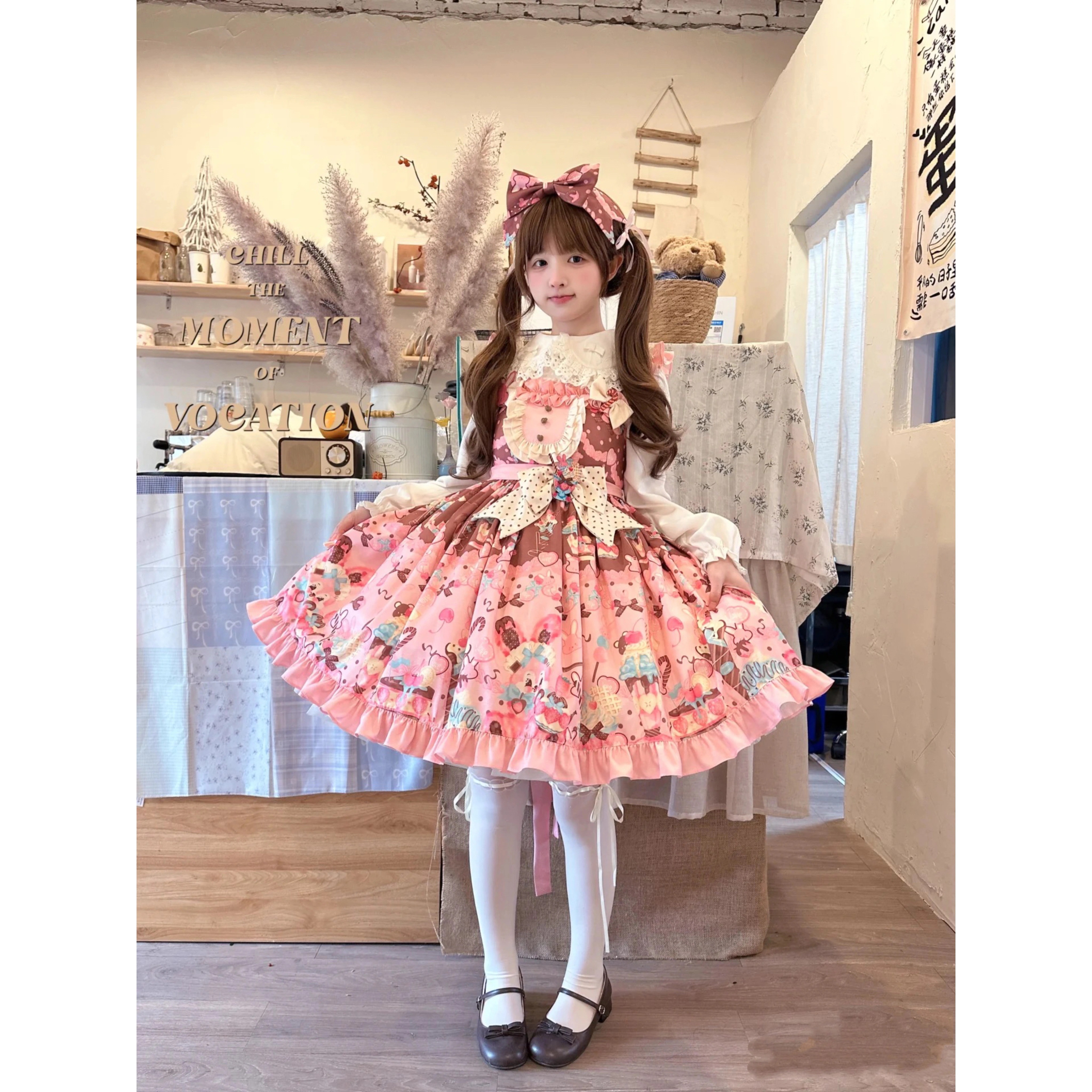 正規品lolitaスカートロリータ夏新品ピンクjskワンピース大きい子供ウサギプリンセスドレス