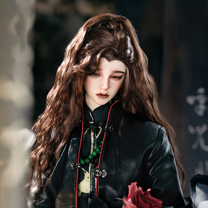 1/3 BJD ドール ウィッグ モヘア 古風 パーマ 富士額 スタイルあり ロング SDサイズ球体関節人形用ウィッグ 手入れ