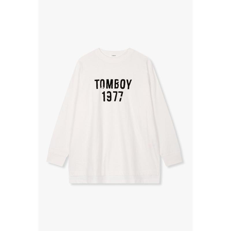 レタリングプリントスラブTシャツ(9176122974)