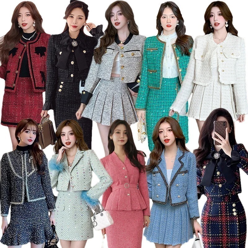 エレガント デート セット カーディガン レディース 秋冬 韓国 ファション スカートショートコート フォーマル 上下 ツイードジャケット 綺麗め 可愛 結婚式 お呼ばれ ミニ スカート
