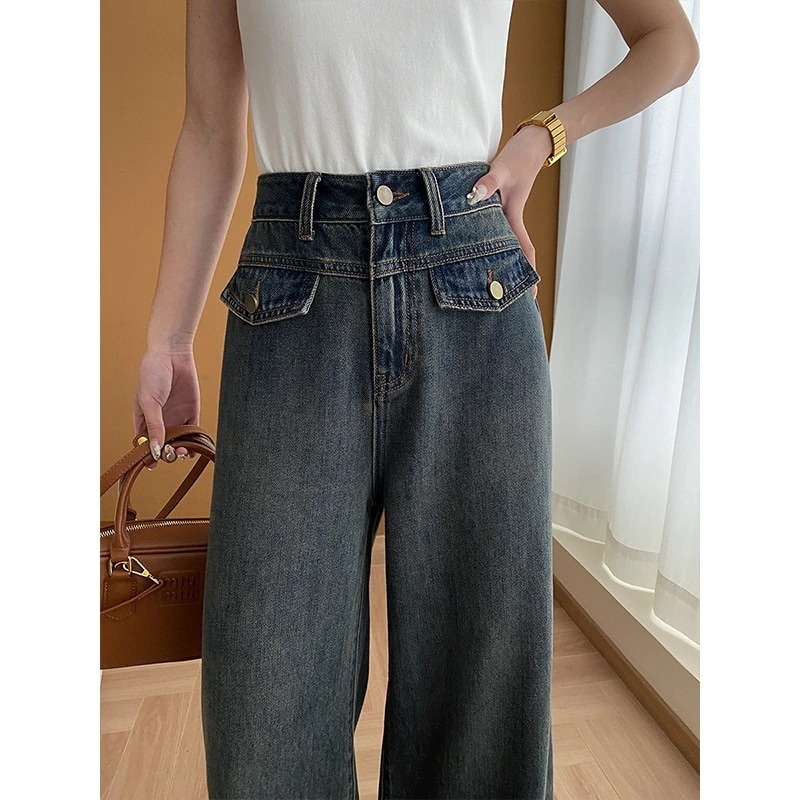 ワイド ワイドルーズジーンズ2025初春新作 フルレングス デニムジーンズ ルーズパンツデニムジーンズ 5,250円