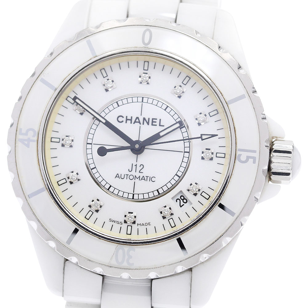 訳あり シャネル CHANEL H1629 J12 38ｍｍ 白セラミック 12Pダイヤ 自動巻き メンズ _942869【中古】