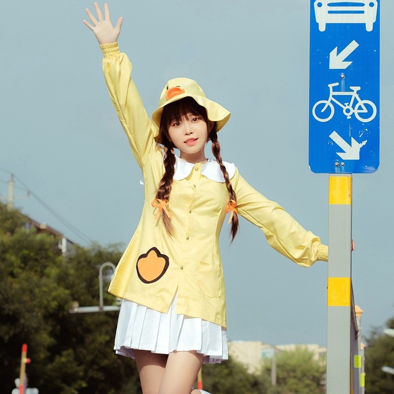 ピース コス エリート服 チキンを食べる リトルイエローダックスーツ コス服 日常着 コスプレ服 大きいサイズ 子供服