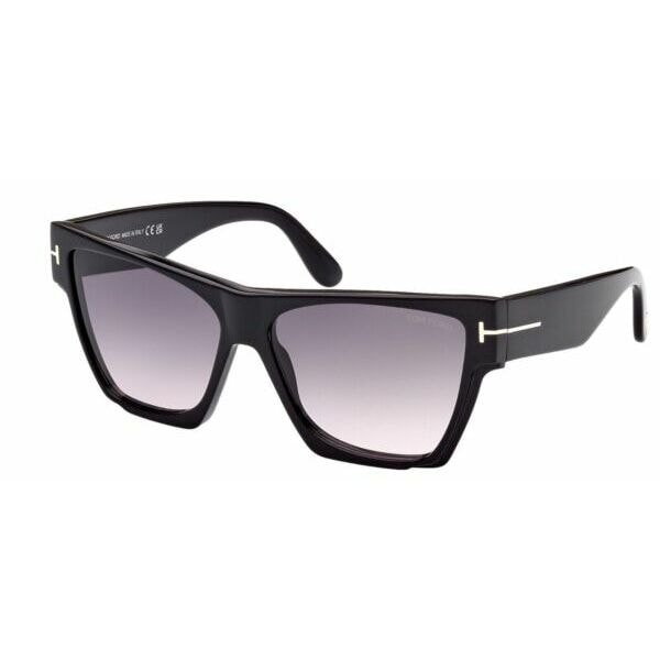 サングラス Tom FordFT 0942 942 01B Dove Shiny Black Grey Gradient Lens Sunglasses New 59mm
