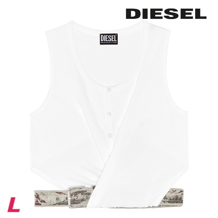 ノースリーブリブカットソー レディース T-HOLDER ベルト付き ヴィンテージ加工 die-l-t-f4-692