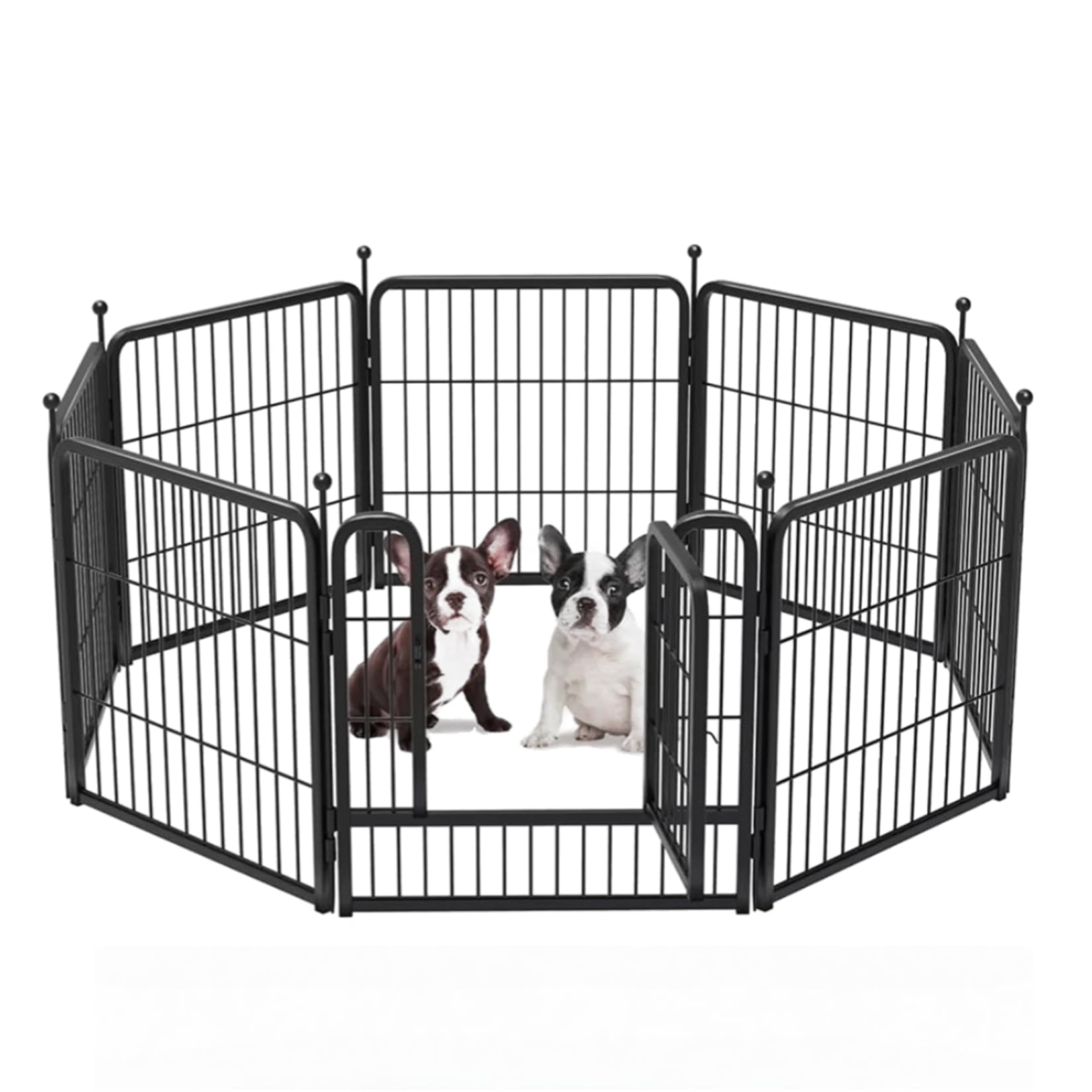 犬用ケージ おしゃれ ペットサークル 小型犬 中型犬用 スチール製 高さ60cm 室内 屋外対応 差し込み式 回転連結 サイズ調整 組み合わせ自由 折りたたみ トイレ仕切り 屋根なし