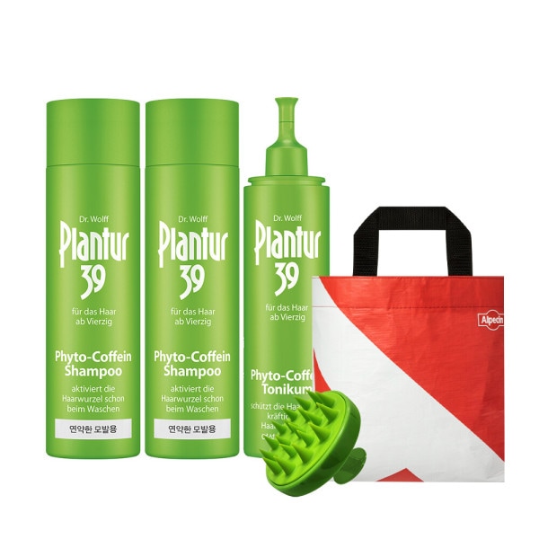 プランツアー39 ファイトシャンプー250ml(薄毛用)2個入+トニック200ml1個入+頭皮ブラシ+リユーザブルバッグ贈呈