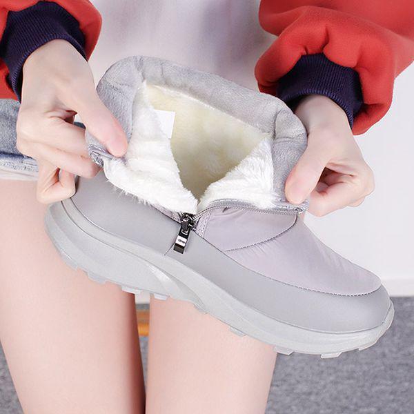 女性用ファーブーツ 冬用防寒靴 防寒ショートブーツ_P411266723