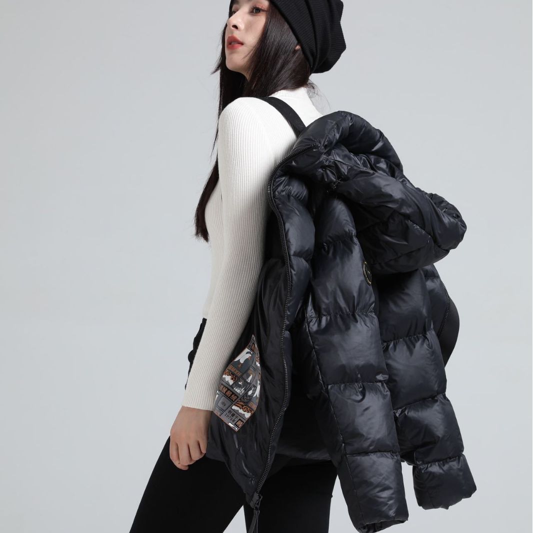 新年セレブの黒と金の高級ダウンジャケットショートスタイルカップルシリーズホワイトグースダウン男女兼用厚手コートトレンド