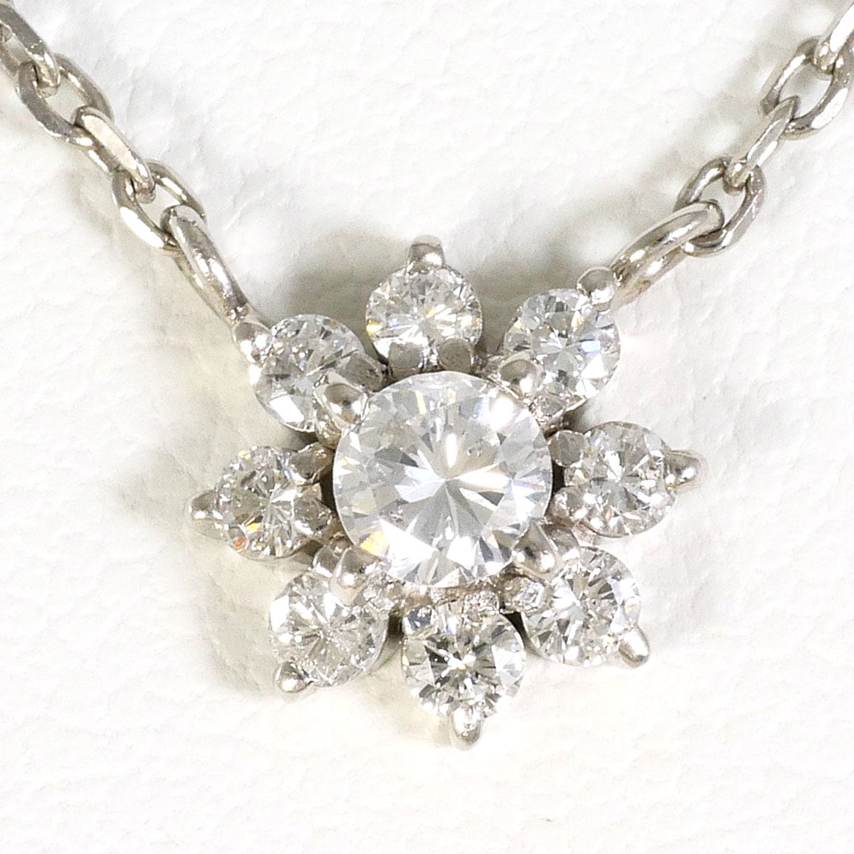 PT900 プラチナ PT850 プラチナ ネックレス ダイヤモンド 0.10ct ダイヤモンド 0.16ct 総重量約3.2g 約40cm 中古