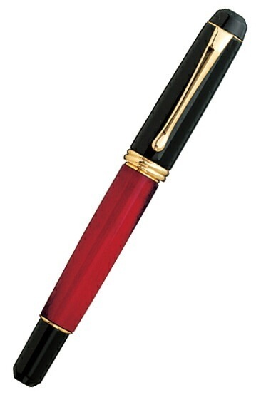 呉竹クレタケ くれ竹 万年筆 夢銀河 鹿角 古代日本茜染め M(中字) DBA140-3 ボック社製14K 金ペン先使用