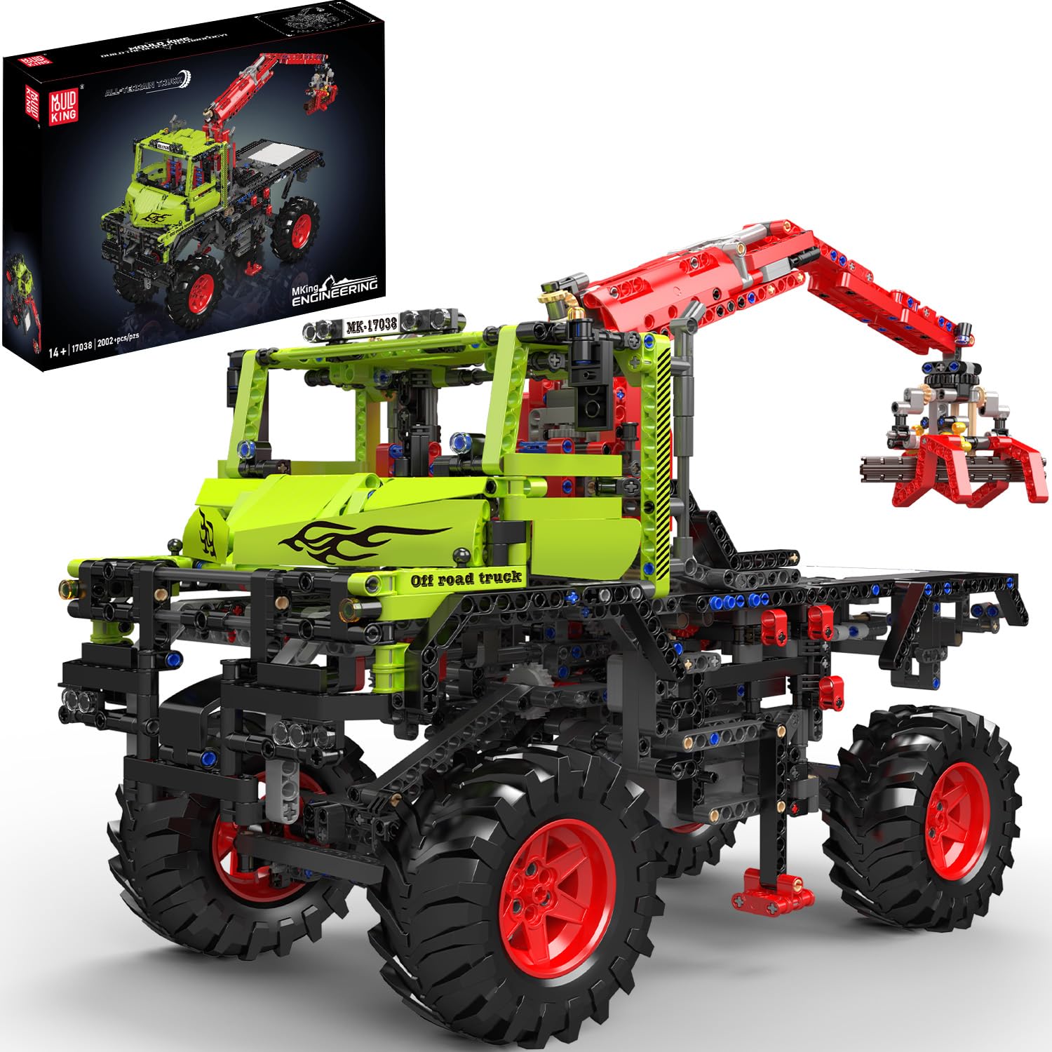 Mould King 17038 リモートコントロール オフロード車両 ビルディングブロックモデル APPテクノロジー オフロード車両キット 子供/大人向け 自動車愛好家やコレクター向け (200