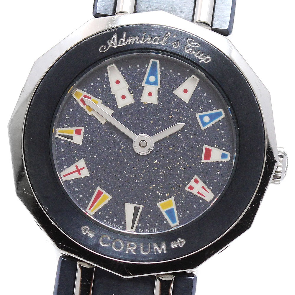 コルム CORUM 24.810.30 V-50 アドミラルズカップ ガンブルー クォーツ レディース _848960【中古】