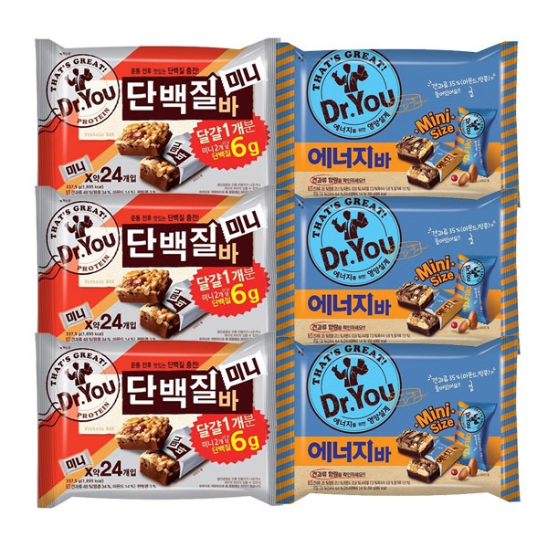 ドクターユーエナジーバー330g+たんぱく質バー337.5gx各3個(計6個)