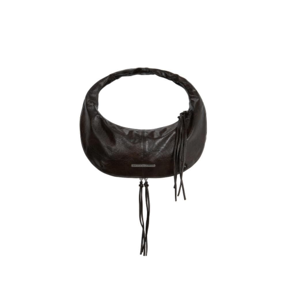 TREEMINGBIRD Zipper Finishing Leather Mini Hobo Bag Bro