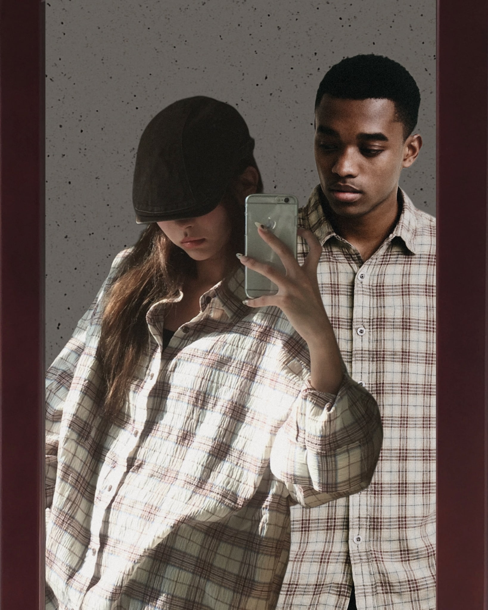 ユーチューバーpick[しわX] チャアン チェック オーバー シャツ - 2color