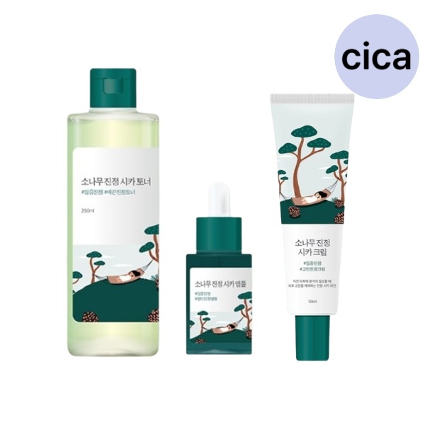 【つるすべしっとり鎮静セット】松の木鎮静シカ（トナー250ml＋アンプル30ml＋クリーム50ml）弱酸性 角質ケア スキンケア セット 敏感肌 乾燥肌 クリーム 鎮静 保湿 韓国コスメ