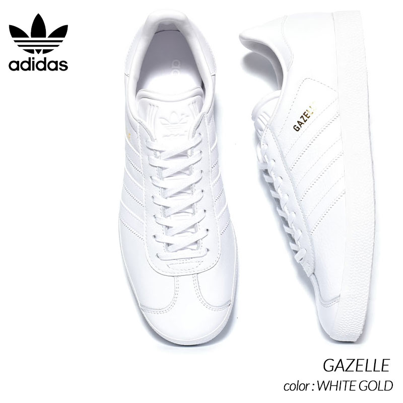 adidas GAZELLE WHITE GOLD アディダス ガッツレー スニーカー ( ガゼル 白 ホワイト 金 ゴールド メンズ BB5498 )