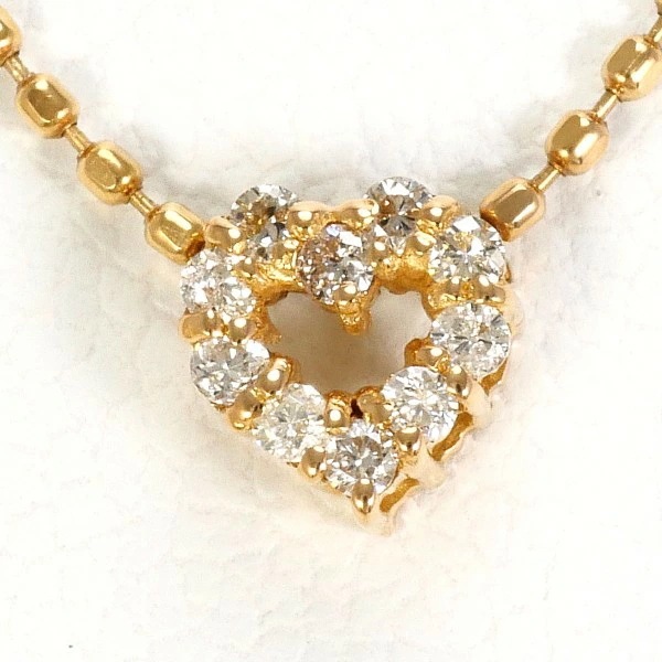 K18 18金 PG ピンクゴールド ネックレス ダイヤ 0.06 約40cm ジュエリー 中古