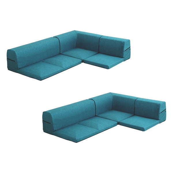 ホームテイスト SH-07-LTNSET カバーリングコーナーローソファセット Lantana-ランタナ- (カバーリング コーナー ロー 2セット) ターコイズブルー メーカー直送