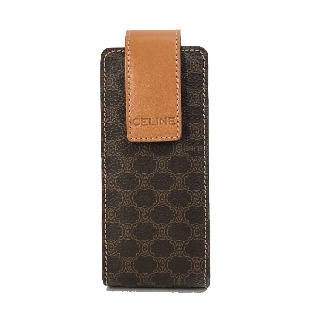 小物入れ マカダム ポーチ レザー/PVC ブラウン