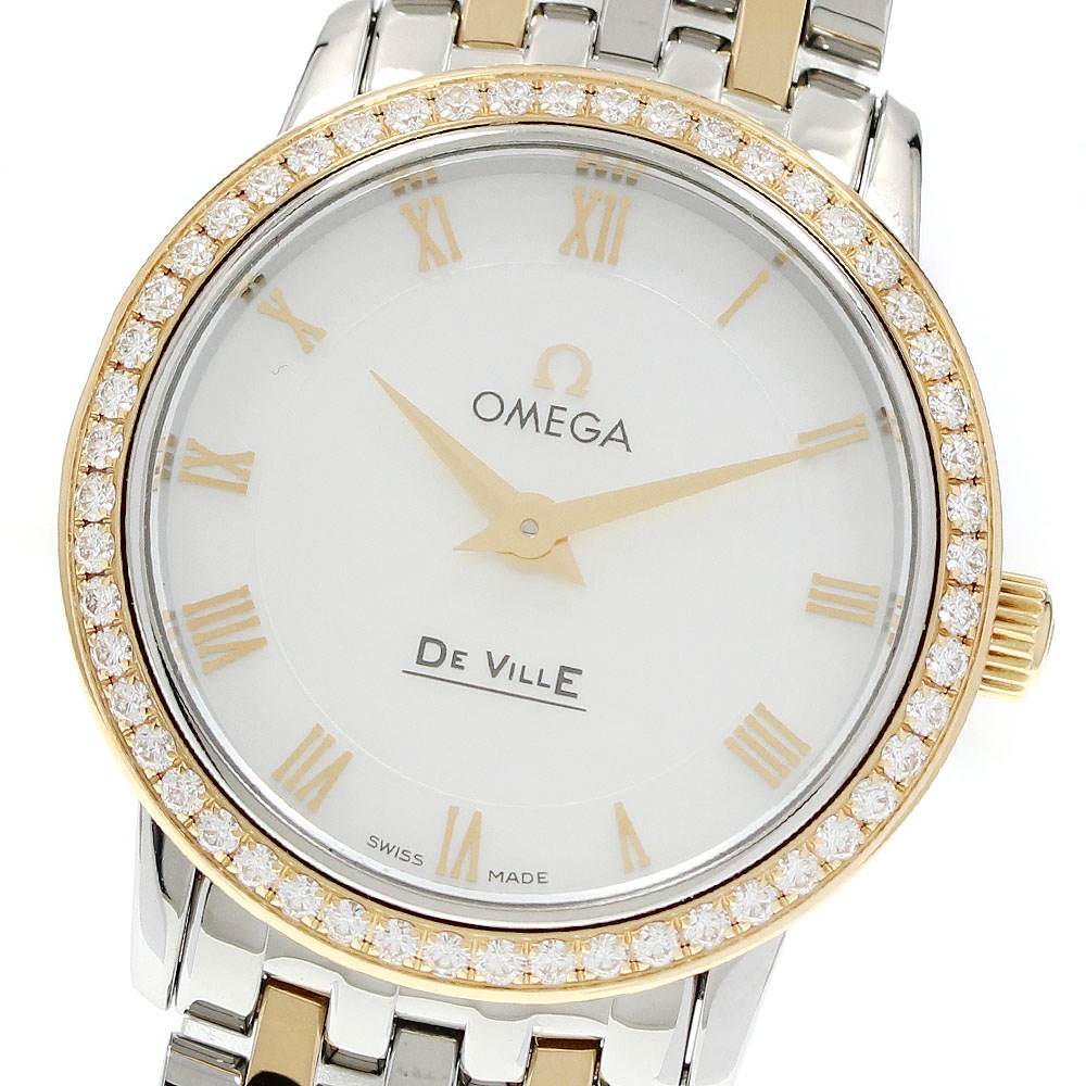 オメガ OMEGA 413.25.27.60.05.001 デビル プレステージ ダイヤベゼル クォーツ レディース 良品 _962135【中古】