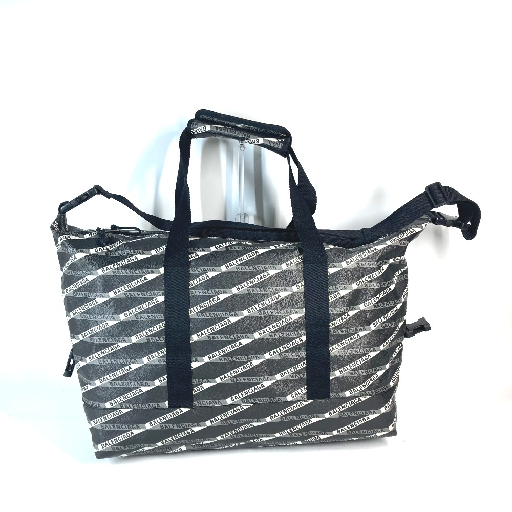 ボストンバッグ 532810 ロゴ 総柄 ショルダーバッグ カバン 肩掛け トラベルバッグ 旅行バッグ レザー グレー