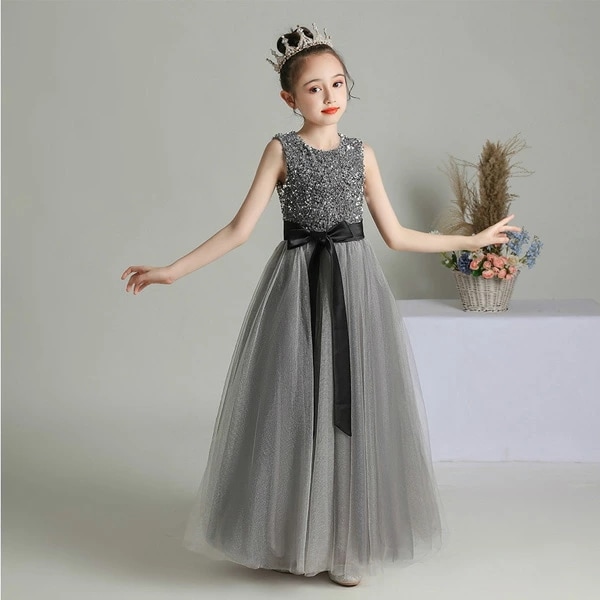 【即納638】子供ドレス ピアノ発表会 ドレス 110-160cm ジュニア キッズ 結婚式 コンクール チュール