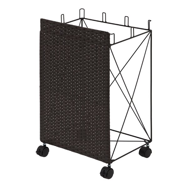分別ごみ箱ラック ダークブラウン 幅38×奥行28×高さ60.5cm キャスター付き RUD-2423DBR