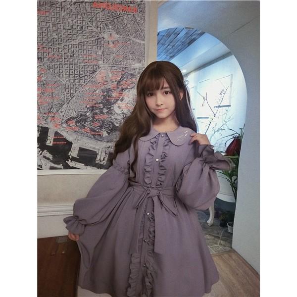 即納 ロリータ レディース Aライン 中世 スタイルアップ 原宿 ワンピース フリル ロリィタ フェミニン 可愛い コスプレ メイド ゆめかわ ゴスロリ ゴシック