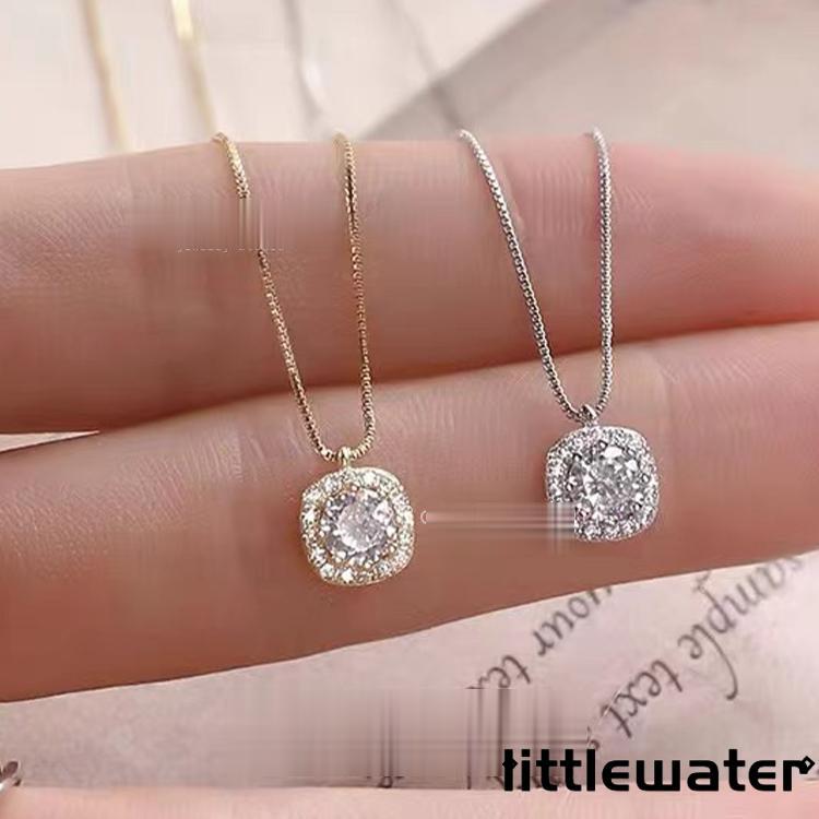 ネックレス レディース 一粒 四角 豪華 上品 こぶり ゴールド 女性 ギフト お祝い ホワイトデーのお返し 母の日ギフト