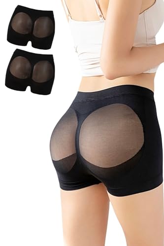 [momoful] [モモフルプラス] ヒップアップショーツ モモフル ガードル 補正下着 お腹引き締め ハイウエスト レディース 美尻 産後 着圧 パンツ 【1枚/2枚/3枚】 (M, ブラック２枚