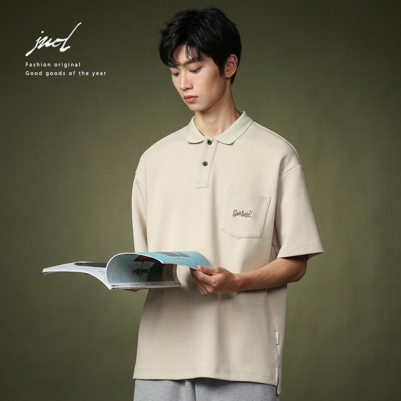 ポロシャツ メンズ 夏 半袖 T シャツ アメカジ アメリカンカジュアル ドロップスリープ 男性