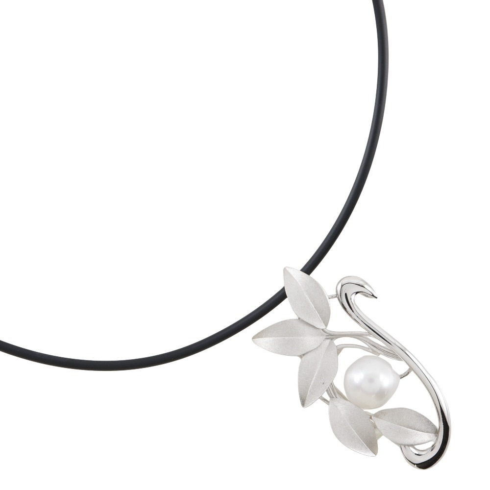 真珠 2WAYブローチ フラワー ネックレス 10.0ｍｍ パール シルバー 約9.4g レディース 中古品 A-ランク 17,360円