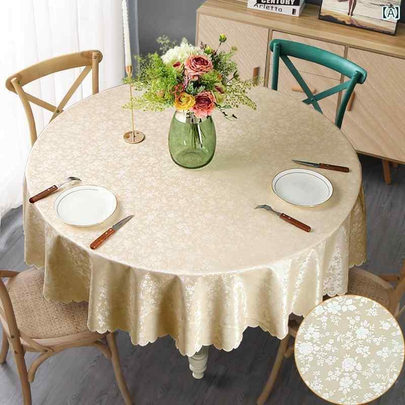 テーブルクロス 円形 ビニール 防水 耐油 汚れ防止 清潔 おしゃれ インテリア ホテル レストラン カフェ シンプル 花柄 選べる サイズ 青 茶 赤