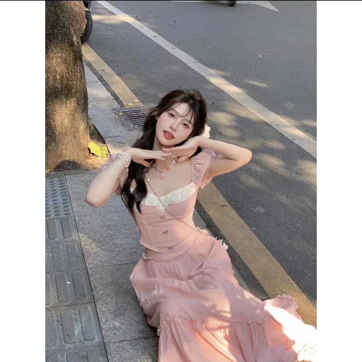 トップス＆スカートスーツ+ウエストチェーン