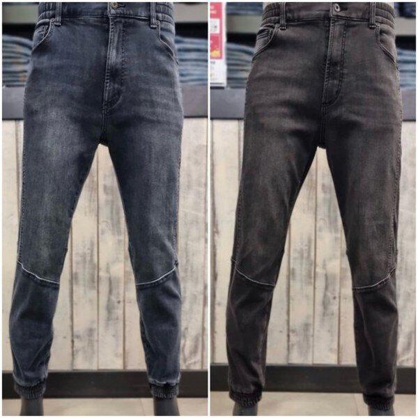 共用デニムジョガーバンディングパンツ BK/Mトーン_US