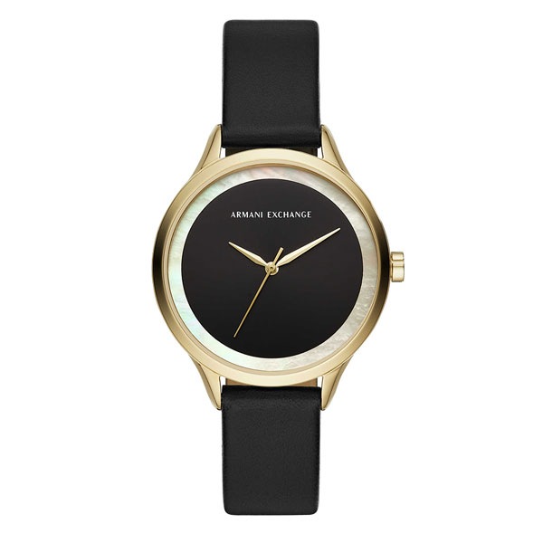 アルマーニエクスチェンジ 時計 レディース 腕時計 Harper ハーパー ゴールド ブラック レザー 革 AX5611時計