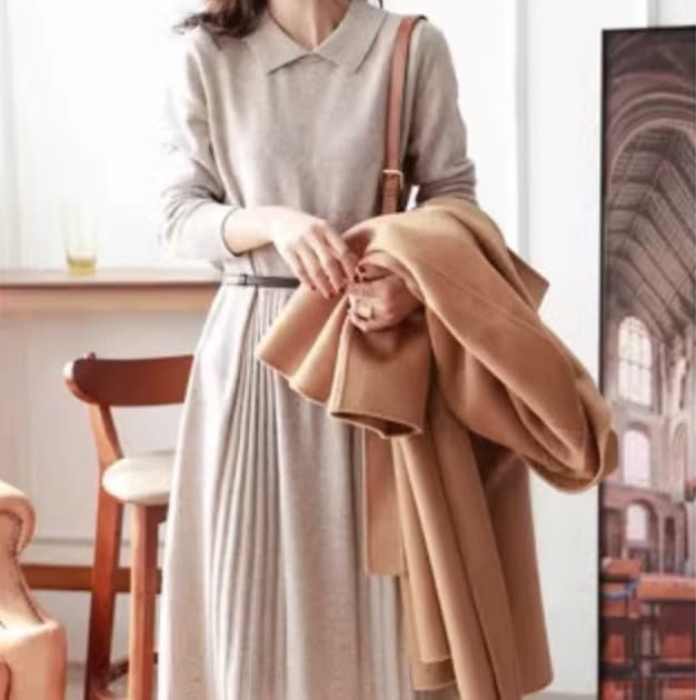 ワンピース デート ニットソー セーター フレアワンピース ミモレ ミモレ丈 袖あり 長袖 かわいい 大人可愛い きれいめ シンプル カジュアル 大人 上品 おしゃれ お洒落 かっこいい レトロ