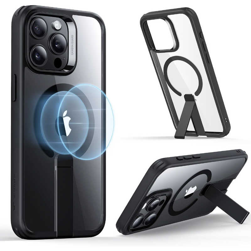 iPhone 15 Pro Max(6.7インチ)スタンド付ハイブリッドケース Clear Black　BoostFlickstandCase-HaloLockforiPhone15ProMax