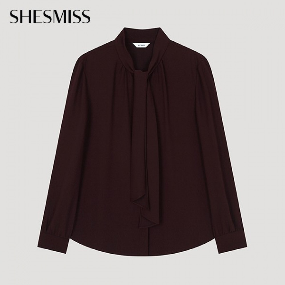 (シーズミス) シャーリングタイネックブラウス_swwblo42010_WI