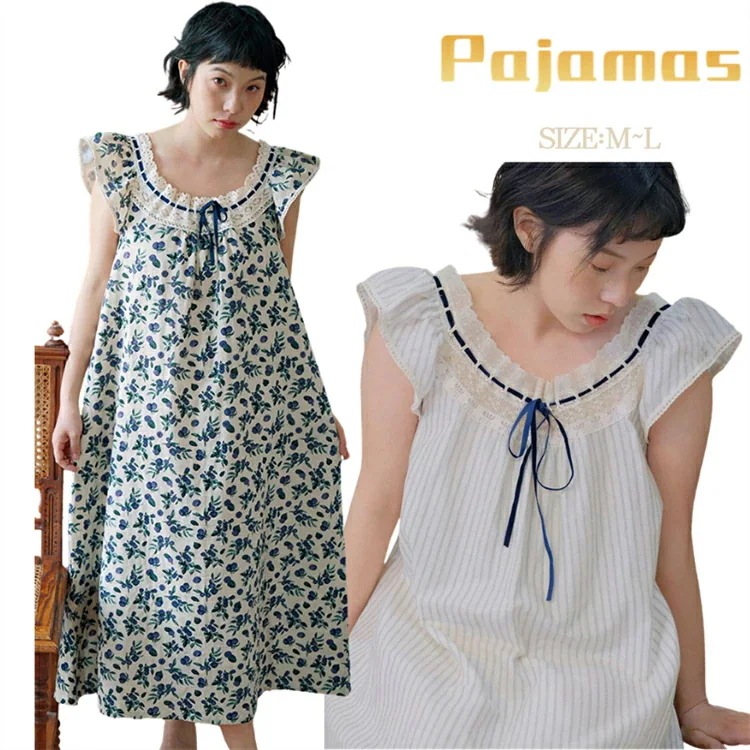 【新商品を厳選】部屋着 ワンピース ゆったり レディース パジャマ ワンピース 可愛い ルームウェア 夏 おしゃれ ナイトガウン レース縁取り パジャマ レディース 夏 ネグリジェ ロング丈 部屋着